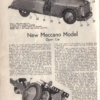 L’auto da cui trae ispirazione è l’Austin A90 Atlantic Convertibile, la stessa del modello più grande realizzabile con la scatola #10, le cui istruzioni (Leaflet n. 2) appaio lo stesso anno. Indubbiamente l’auto, concepita per il mercato americano, aveva una linea modernissima e semplice quindi adatta ad essere modellata con le piastre flessibili, che da quell’anno erano anche triangolari e con i fori oblunghi, e che consentivano riproduzioni di superfici curve, anche non solo cilindriche. E’ realizzabile con la scatola #9 dell’epoca, con l’aggiunta dei pezzi seguenti.  Part n.		Descrizione  		No.   6A		striscia 3Fori		4  18B		asse 1"			1   25		pignone 25 Denti	3   59		collari			1  89A		striscia curva 3"	4		  114		cerniere		4  124		angolo doppio a Z 1"	2 147A		nottolino		1  188		piastra fless 3x5	1  191		piastra fless 9x5	5 Totale					26  Ho tentato di renderla realizzabile senza questi pezzi ed operando le seguenti sostituzioni: Le strisce da 3 fori (cambio e cruscotto) con quelle da 4 e 5 fori I due angoli a Z #124 da 1" (sedile) con L (#12) e L 1" (#12b) Le 5 piastre flessibili da 9x5 fori (16 e 23) con le 11x5 fori #190 (12 in esubero) Le strisce curve da 3" #89a con le #90a da 2"1/2 L'asse da 1" ed il collare #59 non servono.   A questo punto i pezzi mancanti alla scatola  #9 sono solo: Part n.		Descrizione  		No.   25		pignone 25 Denti	3 114		cerniere		4 Totale					7  Il modello è molto dettagliato e somigliante alla vettura reale, inoltre presenta una serie di meccanismi difficili da trovare su modelli di auto concepiti per la scatola #9.  L’auto è dotata di ruote sterzanti, frizione, cambio a due marce e retromarcia, trasmissione con corona e pignone e le due porte apribili. Sono da notare anche le ruote ben proporzionate al corpo vettura,  cosa di solito difficile da ottenere nei modelli di auto non pensati per la scatola #10, la sola a disporre delle ruote #19b da 3” ed i  relativi pneumatici.